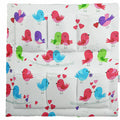 Cot Tidy Organiser Bed Nursery Hanging Storage 6 Pocket 100% Cotton Birds