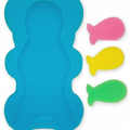 Baby Bath Sponge + 3 Small Sponges Safety Support Comfort Soft Safe Foam Blue