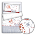 Baby Bedding Set 120x90 Pillowcase Duvet Cover 2Pc Fit Cot 120x60 Zoo Red