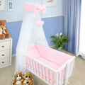 Baby 3Pc Bedding Set Cotton Pillow Case/ Duvet Cover /Bumper 70x80cm Pink
