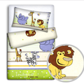 Baby Bedding Set 120X90 Pillowcase Duvet Cover 2Pc Fit Cot 120X60 Safari Green