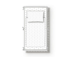 3Pc Bedding Set Bumper All-Round Fit Cot 120x60cm Small Grey Stars On White - MyHappy Baby