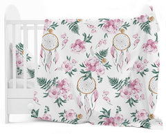 Baby Bedding Set 120X90 Pillowcase Duvet Cover 2Pc Fit Cot Dream Catcher Pink - MyHappy Baby