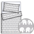 Baby Bedding Fit Crib Set 70X80cm Pillowcase Duvet Cover 2Pc Elepahants Grey