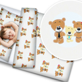 Baby bedding set 2pc fit Junior Bed 150x120cm pillowcase duvet cover -  Bears family