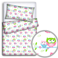 Baby Bedding Fit Crib Set 70X80cm Pillowcase Duvet Cover 2Pc Owls White