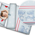 Baby 4Pc Bedding Set With Pillow And Duvet Nursery 120x90cm Cuddle Bear Grey