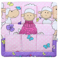 Cot Tidy Organiser Bed Nursery Hanging Storage 6 Pockets Sheep Pink