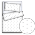 Baby Bedding Set 70x80cm Pillow Duvet 4Pc Fit Crib Small Grey Stars On White
