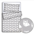 Baby Bedding Set 120X90 Pillowcase Duvet Cover 2Pc Fit Cot 120X60 Owls Grey