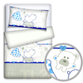 Baby Bedding Set 120X90 Pillowcase Duvet Cover 2Pc Fit Cot 120X60 Zoo Blue