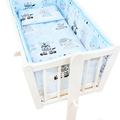 Sweet Animals Blue Baby 3Pc Bedding Set Pillow Case/Duvet Cover/Bumper  70X80