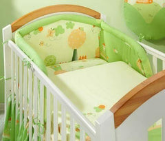 Baby bedding set 4pc 100% cotton 135x100cm pillow duvet fit cot bed - Green snails - MyHappy Baby