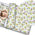 Baby bedding set 2pc 100% cotton pillowcase duvet cover 70x80cm - Football Teddy Bear