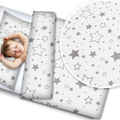 Baby 4Pc Bedding Set With Pillow And Duvet Nursery 120x90cm Milky Way