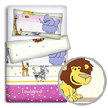 Baby Bedding Set 120X90 Pillowcase Duvet Cover 2Pc Fit Cot 120X60 Safari Pink