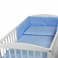 Baby bedding set 4pc 100% cotton 135x100cm pillow duvet fit cot bed - Blue