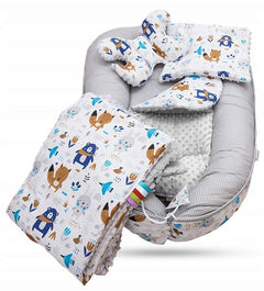 Baby 6pc Double-sided soft infant Cocoon Boho Navy / Small Dots - MyHappy Baby