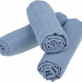 Baby Muslin Cloth Nappies Diaper Cotton 12-PACK 70x70cm Plain Blue