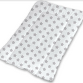 Baby 100% cotton changing mat child toddler Big grey stars on white