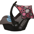 Car Seat Hood Replacement Universal Baby Cover Wind Sun Canopy Shade Waterproof -  Big Pink Flowers On Grey
