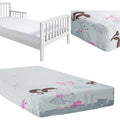 Baby Fitted Toddler Bed Sheet Printed 100% Cotton Mattress 160X80cm Ballerina Grey