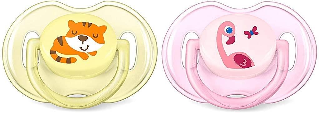 Philips Scf169/26 Avent Classic Soother 0-6 Months, Pack Of 2 (Tiger/Flamingo)