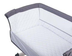 Baby Bedside Crib Portable Foldable Travel Cot Mattress Mosquito Net Theo Lionelo Grey - MyHappy Baby