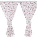 Nursery Curtains for Babies & Toddler's Bedroom Red hearts on white