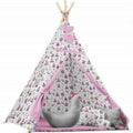 Teepee Wigwam Indoor Outdoor Kids Playhouse Tent With Three Cushions Indian Sleep Pink