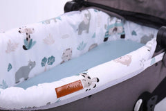 Carrycot cover Double-sided Liner Pushchair Pram On Safari/Sage - MyHappy Baby