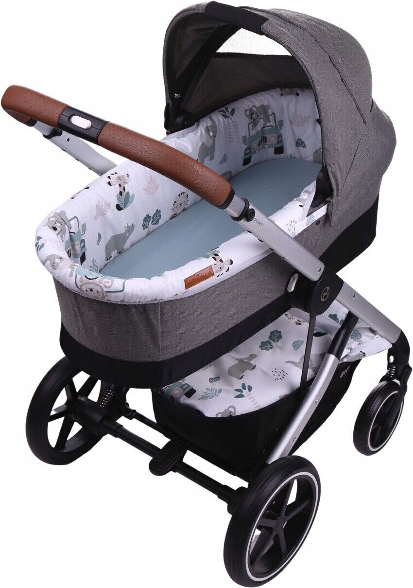 Carrycot cover Double-sided Liner Pushchair Pram On Safari/Sage