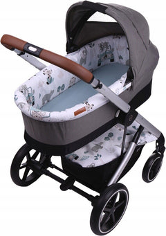 Carrycot cover Double-sided Liner Pushchair Pram On Safari/Sage - MyHappy Baby