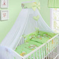 Baby bedding set 10Pc fit cot bed 140x70cm - Ladder Green