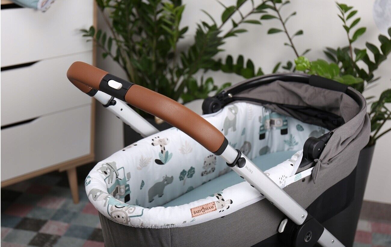 Carrycot cover Double-sided Liner Pushchair Pram On Safari/Sage