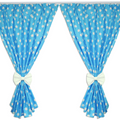 Nursery Curtains for Babies & Toddler's Bedroom Window Big white stars on turquoise