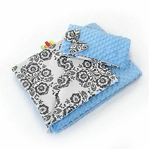 Warm Baby Blanket Double Sided Dimple Quilt Pillow 100X75cm Blue - Folklore