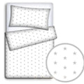 135x100 4pc Small Grey Stars On White