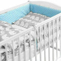 Baby Dimple Bedding Set 3Pc Fit Cot 120X60cm - Blue / Grey Elephants
