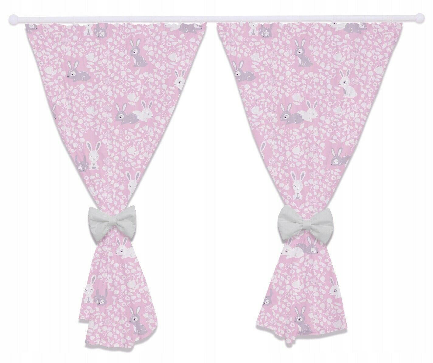 Nursery Curtains for Babies & Toddler's Bedroom Bunny pink