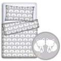 Baby 4Pc Bedding Set Pillow Duvet Quilt Fit Cotbed 140x70cm Fox Grey