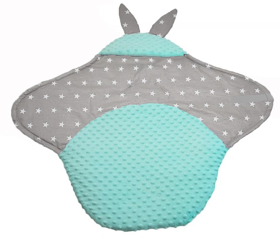 Baby Hooded Swaddle Wrap Bunny Blanket Ultra Soft Warm Blanket - Mint