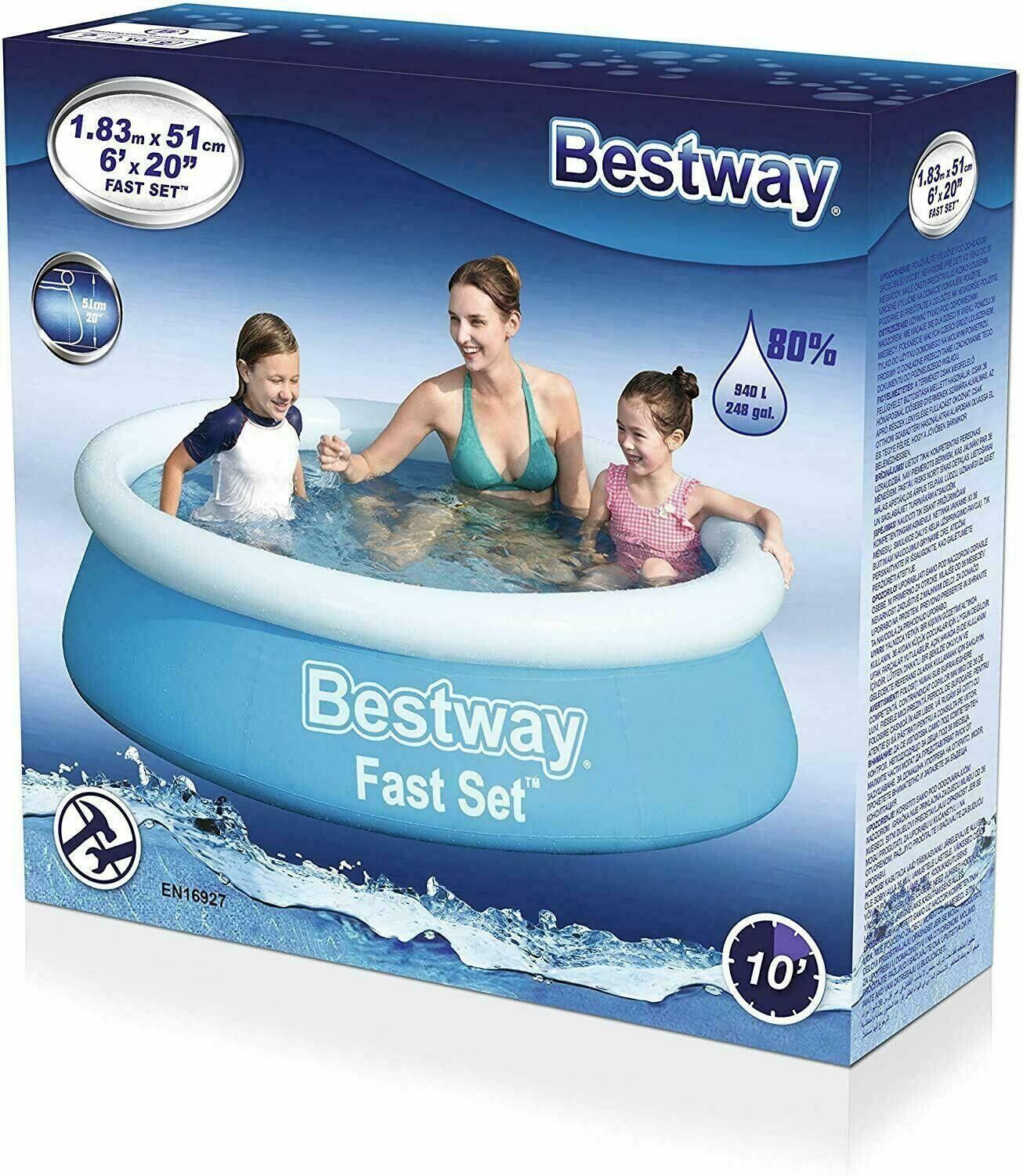 Swimming Pool Garden Bestway BW57392 Fast Set 6FTx20