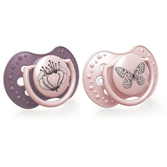 LOVI Dynamic Soother Silicone 0-3m Dummy 2 pcs Girl Botanic - MyHappy Baby