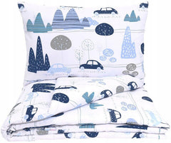 Baby Bedding Set 5pc Nursery Cotton Pillow Duvet Bumper 70x80cm Retro Cars - MyHappy Baby
