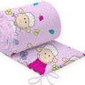 Baby Bedding Bumper 190 cm Half Cot Bed Sheep Pink