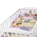 Baby 5Pc Bedding Set Pillow Duvet Bumper Fit Cotbed 140x70cm Safari Pink