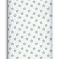 Baby Fitted Cot Bed Sheet Printed 100% Cotton Mattress 140X70cm Big Grey Stars On White