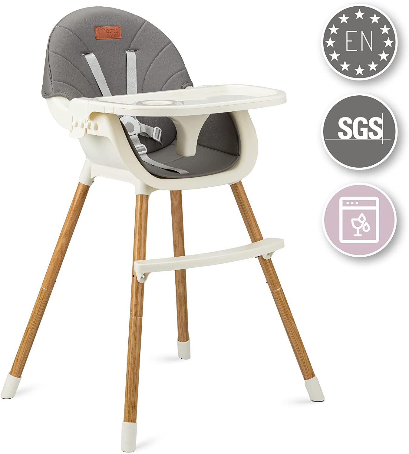 MoMi FLOVI Feeding Chair | 3-in-1 Product Black/Grey