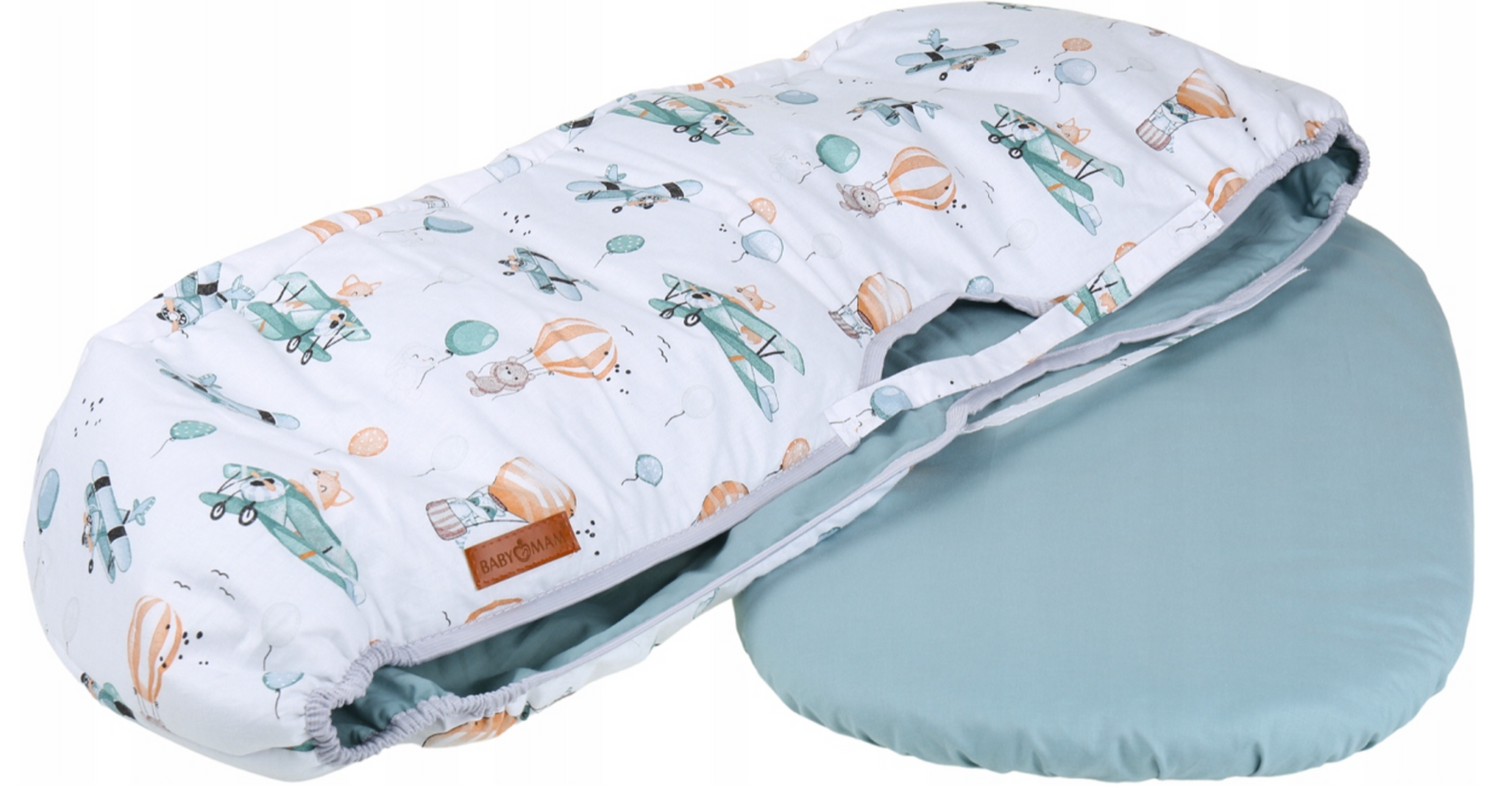 Carrycot cover Double-sided Liner Pushchair Pram Dreamy Flight/Sage